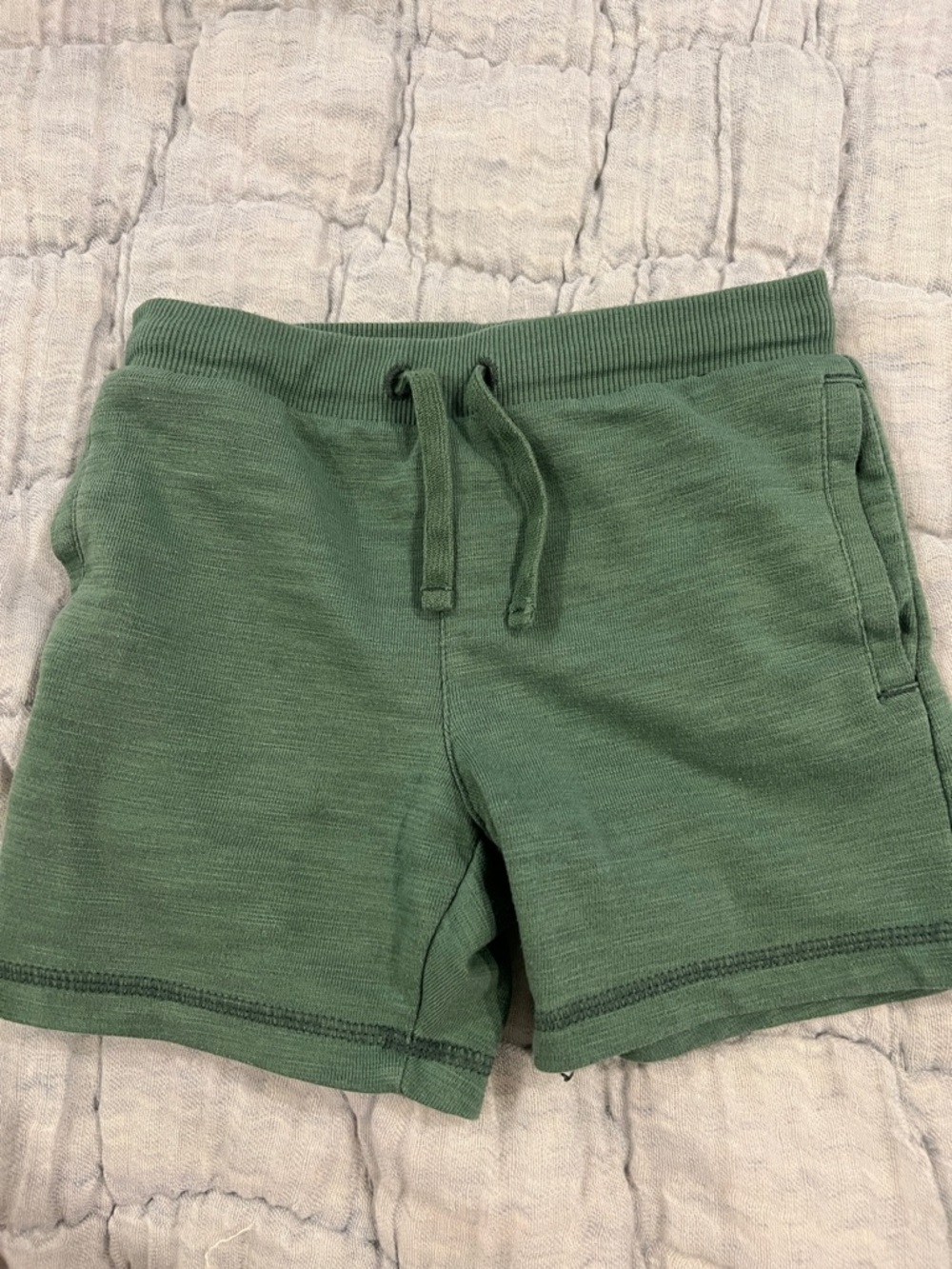 Janie and Jack Olive Green Knit Drawstring Shorts